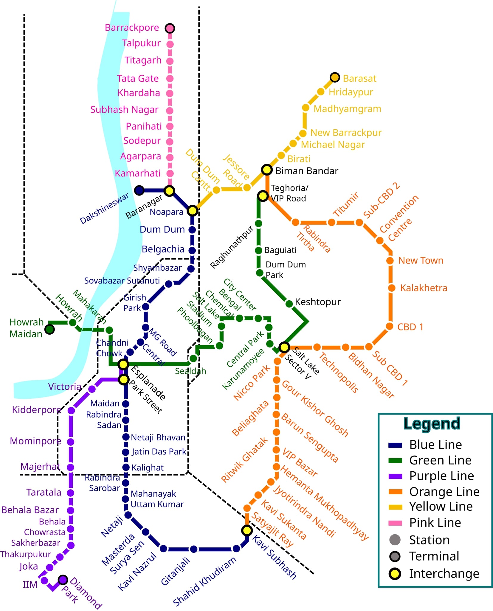 Kolkata Metro Network Map 2026