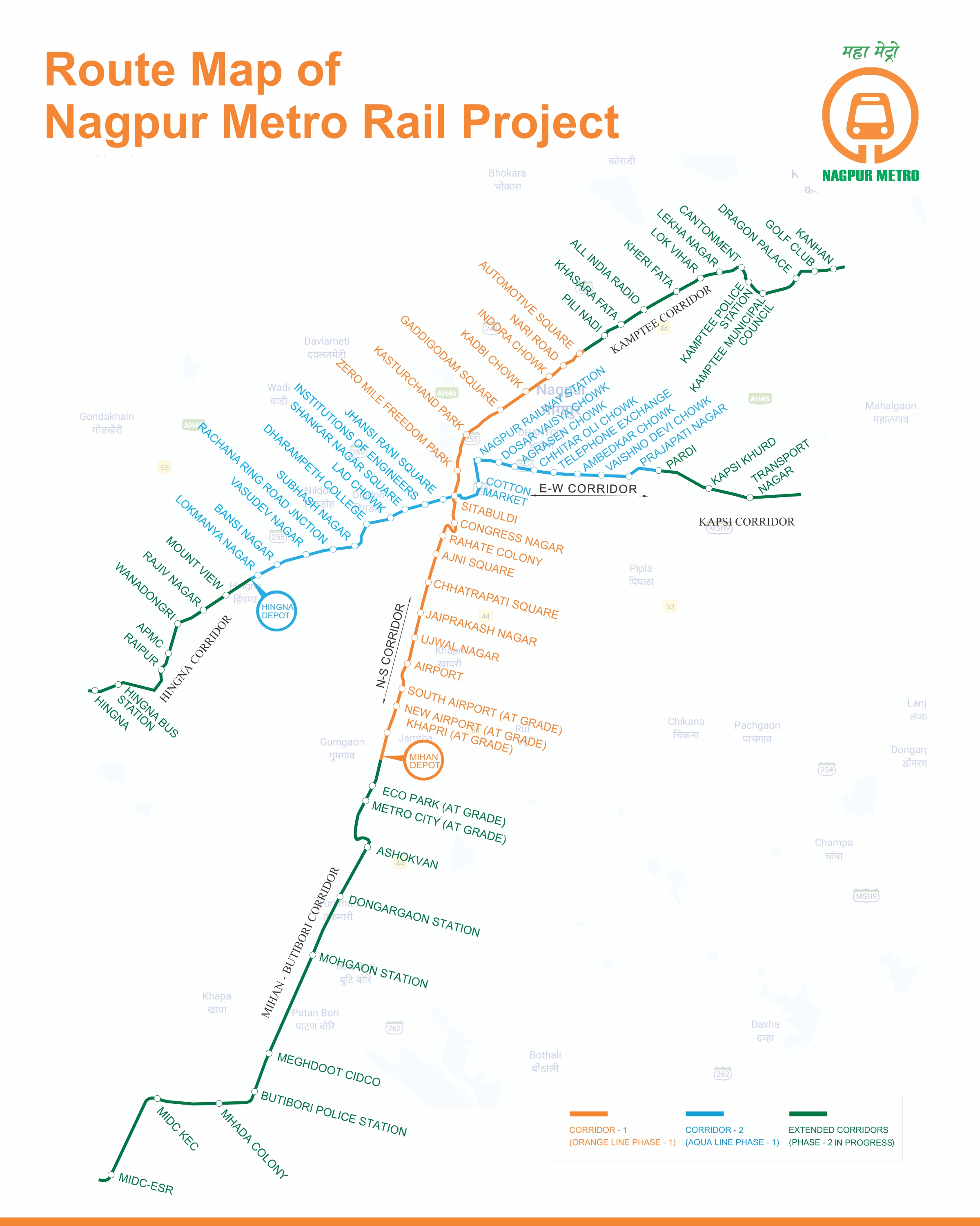Nagpur Metro Network Map 2026