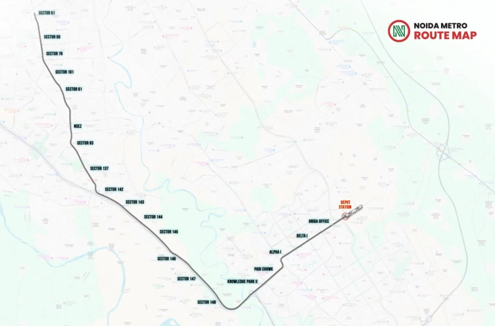 Noida Metro Network Map 2026