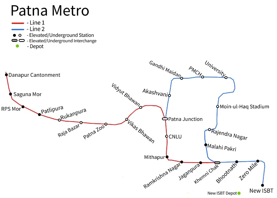 Patna Metro Network Map 2026