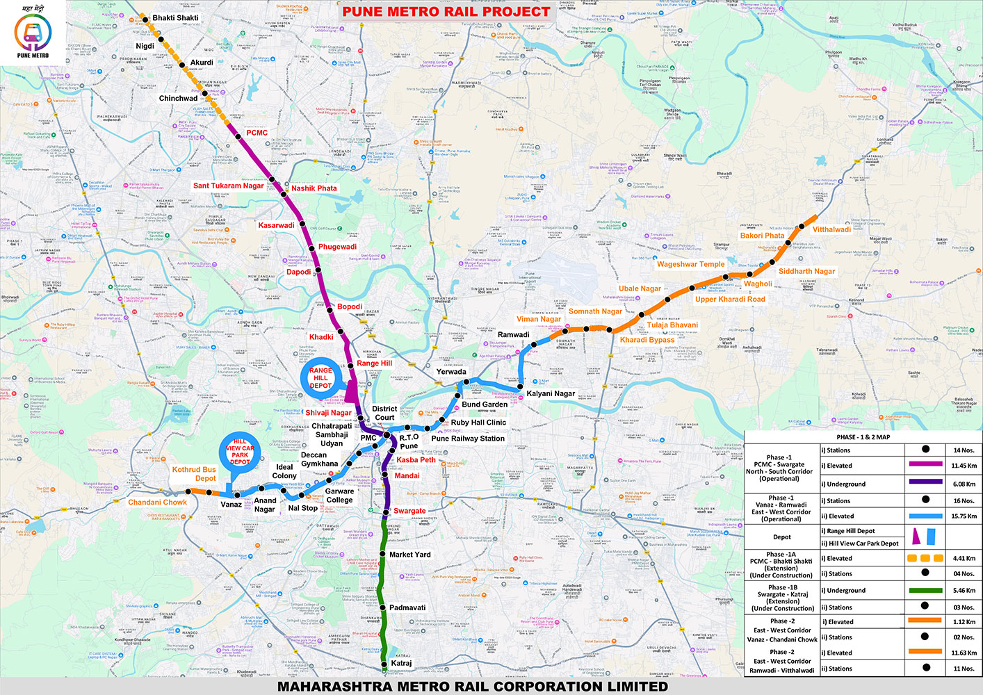 Pune Metro Network Map 2026